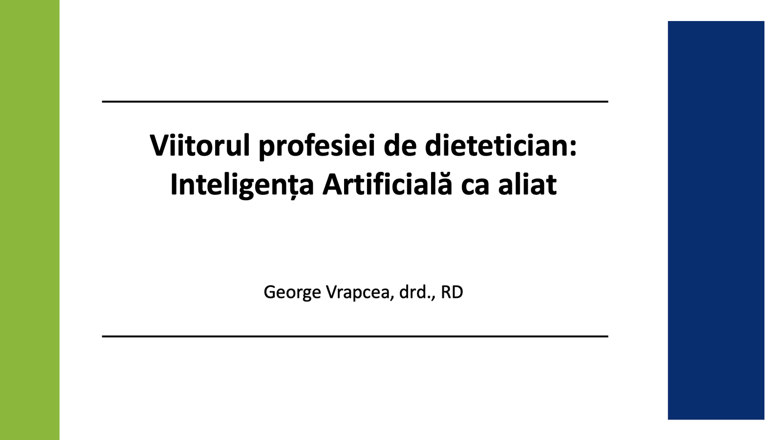 Webinar gratuit - Viitorul profesiei de dietetician: Inteligența Artificială ca aliat  